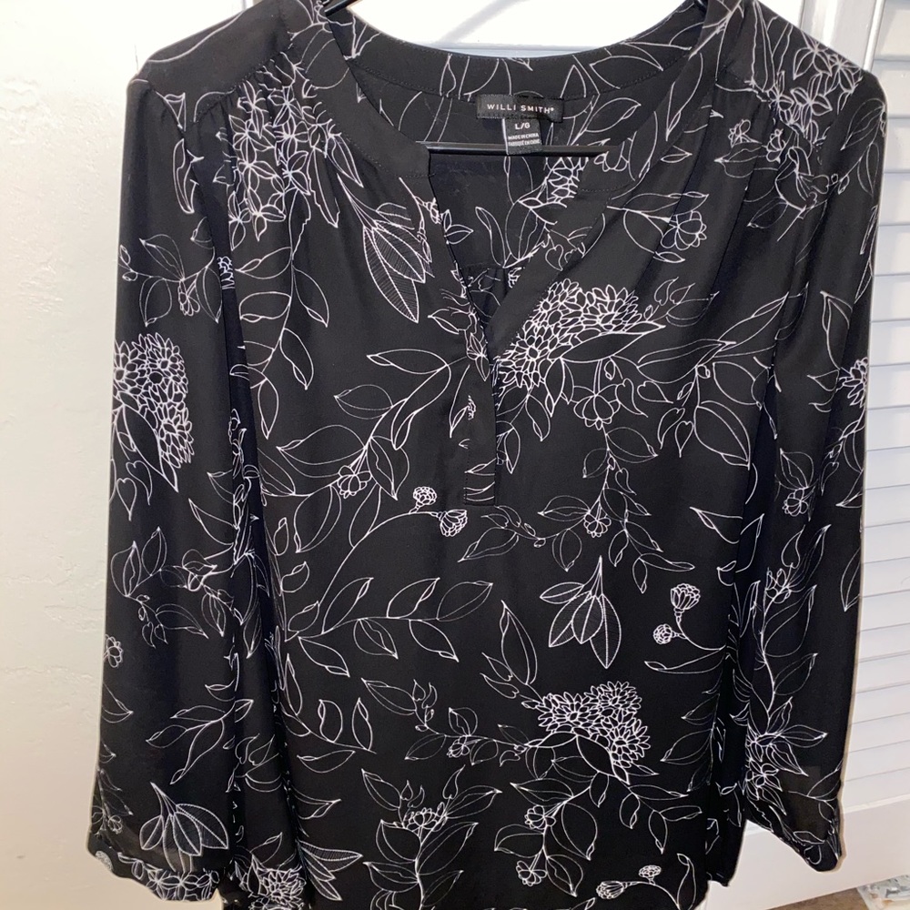 Black and White Blouse